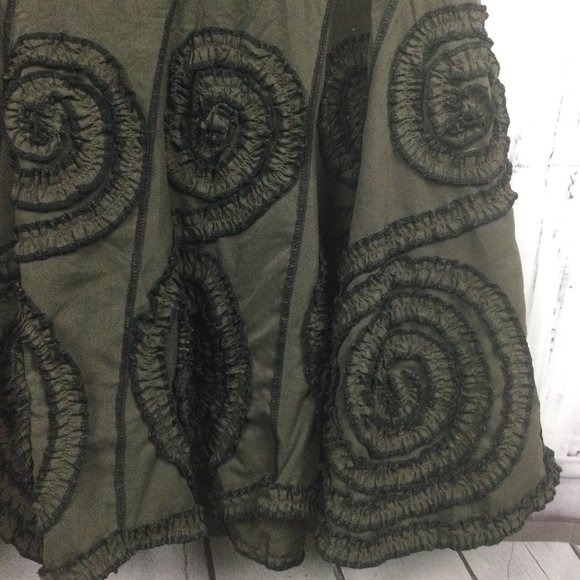 ALBERTO MAKALI Dark Green Trumpet Skirt A line 6 - Picture 2 of 4